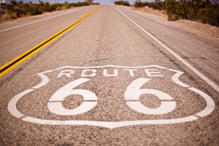Route 66 Printed on Road